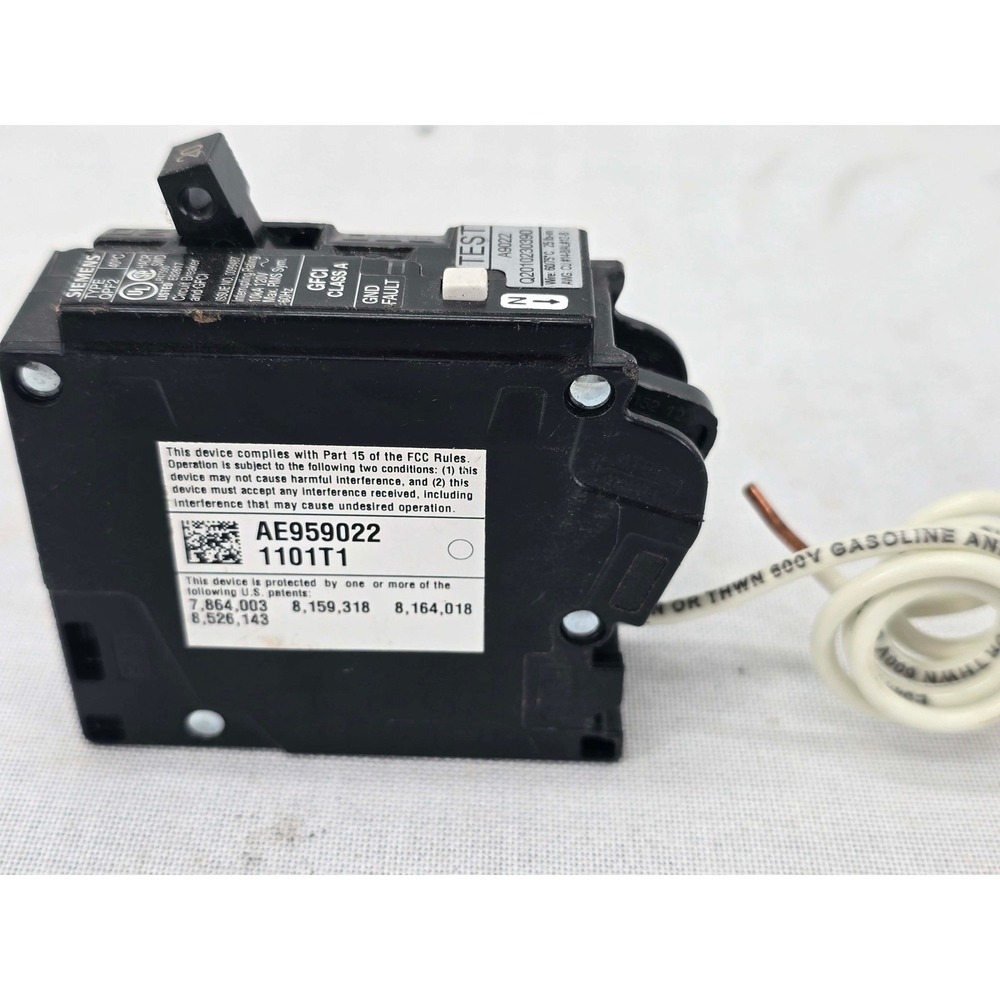 Siemens QF120 20 Amp 1-Pole GFCI Circuit Breaker Type QPF2 120V 10kA Q2010230390
